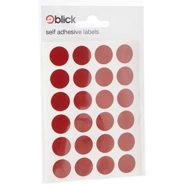 Blick Label Company / Legal Seal 15mm diameter Plain edge Red Pack of 96 x 20 packs = 1920 labels