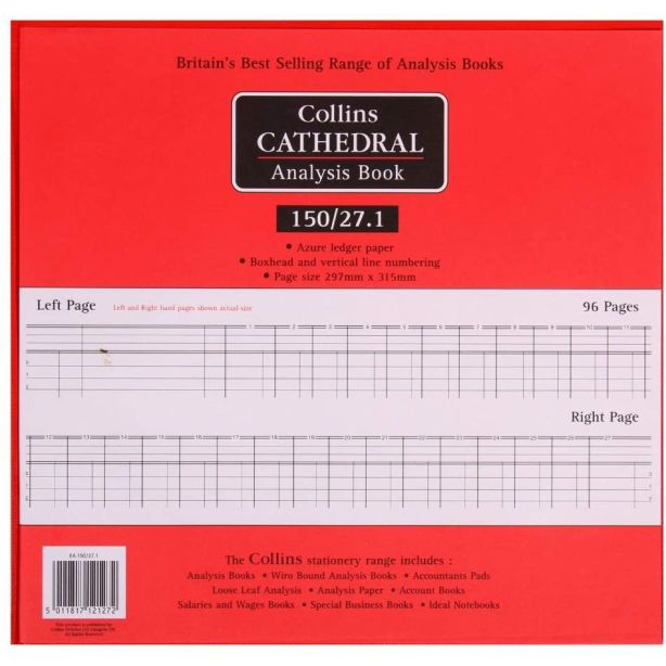 Cathedral Analysis Book 96 Pages Red 150/27.1