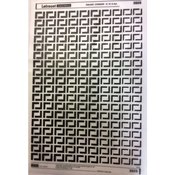 Letraset Black 2829 Square Corners 12, 10, 8, 6pt
