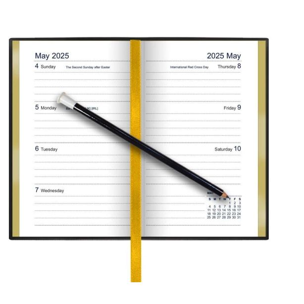 Dataday Pocket Diary 2025 Week to View with Pencil 362P Burgundy