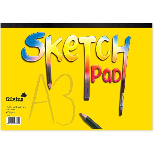 Silvine A3 Sketch Pad 411, Pack of 12