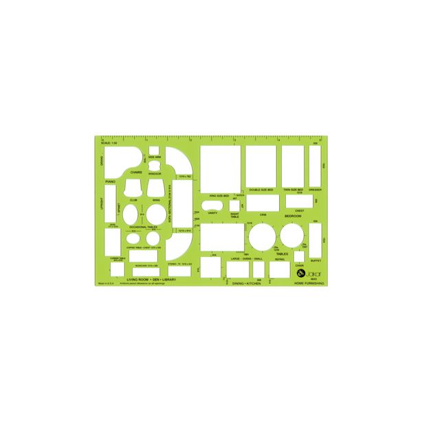 Jakar 4678 Home Furnishing Template, Scale 1:100
