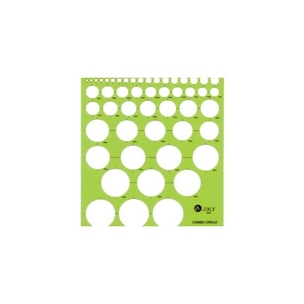 Jakar 4646 Combo Circle Template Fifty Circle Stencils 2mm - 39mm