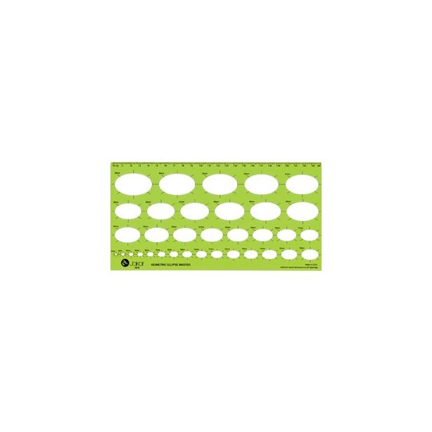 Jakar 4676 Isometric Ellipse Master Template Stencils 2mm - 35mm
