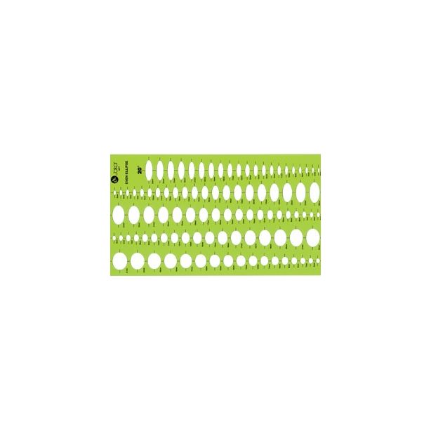 Jakar 4677 Even Ellipse Template Stencils 5mm - 25mm