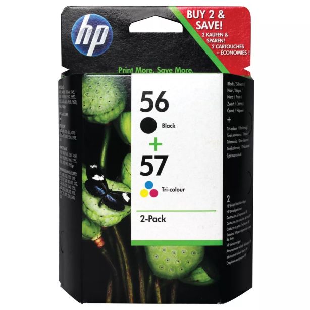  Hewlett Packard Inkjet No 56/57, Black and Colour Cartridges 