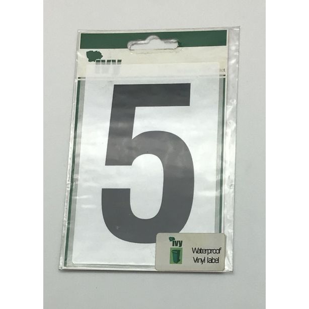 Ivy Wheelie Bin Adhesive Label No: 5 Size 120 x 80mm 1 sheet