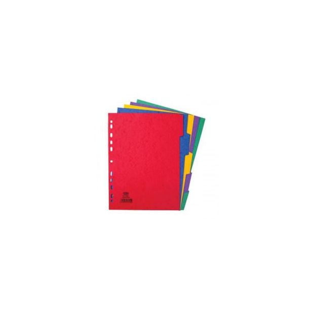Europa A4 Multi-coloured Dividers, 5 Part, Numbered, Multi Punched