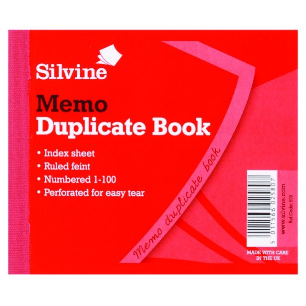 Silvine Duplicate Book 102x127mm (4x5'') Memo 603