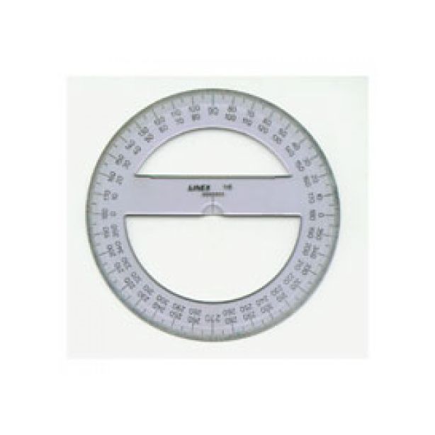 Linex Circular Protractor, Diameter:100mm, Thickness:2mm.