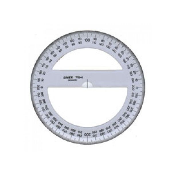 Linex Circular Protractor, Diameter:150mm, Thickness:2mm.