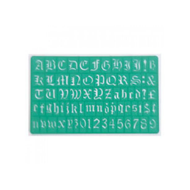 Linex Old English Letter Stencil, 20mm, Upper/Lower Case Letters, Numbers & Symbols.