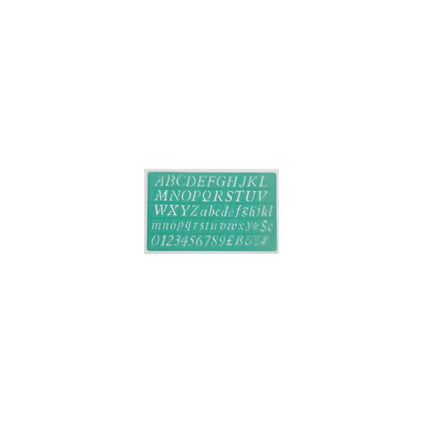 Linex Italic Letter Stencil, 20mm, Upper/Lower Case Letters, Numbers & Symbols.