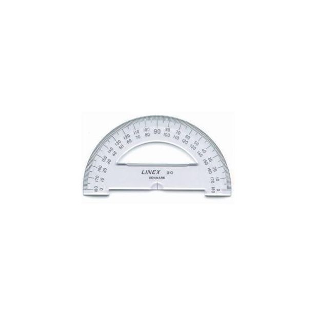 Linex Semi-circular Protractor, Division degrees:1/2°  Diameter:100mm, Thickness:2mm