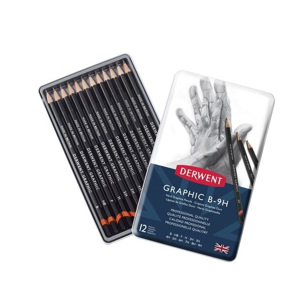 Derwent Graphic Technical Set, B-9H Hard, Pack of 12