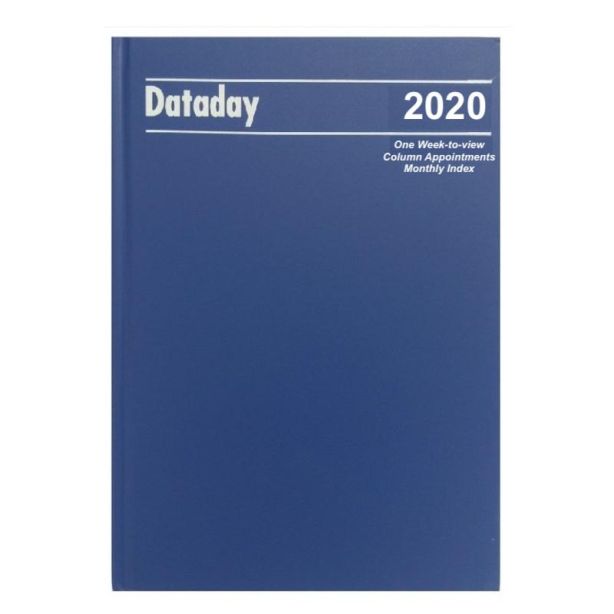 Dataday 2020 Desk Diary A43CIA Blue Monthly Index Column Appointments