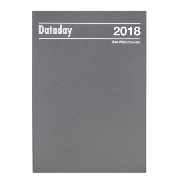 Dataday 2019 Desk Diary A43CIA, Week To View with Monthly Index and Column Appointments, Grey