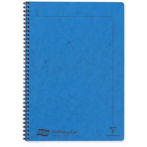 Clairefontaine Europa Notemaker Wiro Notebook A4 90gsm 120 Page Blue