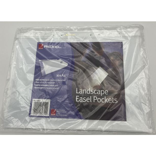Rexel Clearview Landscape Easel Refill Pockets A4, Pack of 10