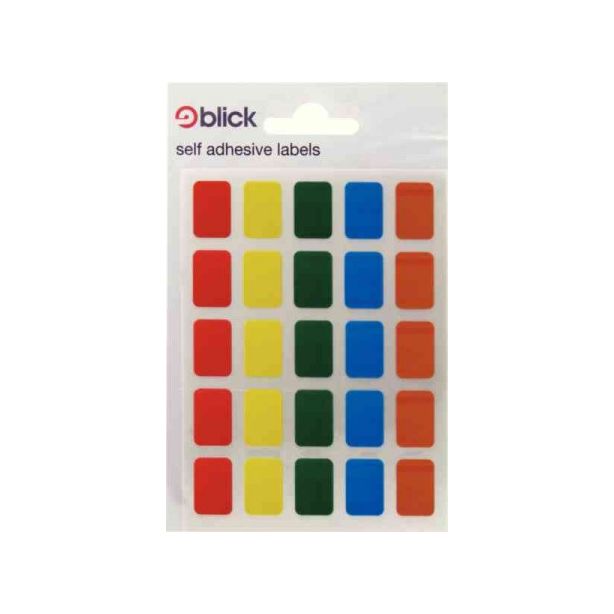 Blick Labels, 12 x 18mm. Assorted. Pack of 120 x 20 packs = 2400 labels