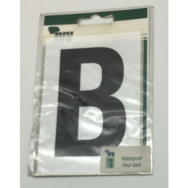 Ivy Wheelie Bin Adhesive Label Letter B Size 120 x 80mm 1 sheet