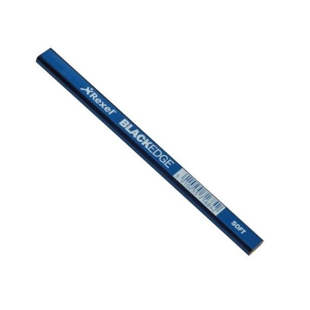 Rexel Blackedge Carpenters Pencil, Blue, Soft