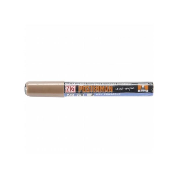 Zig Posterman Metallic Brown Wet Wipe Markers. 6mm Chisel Tip