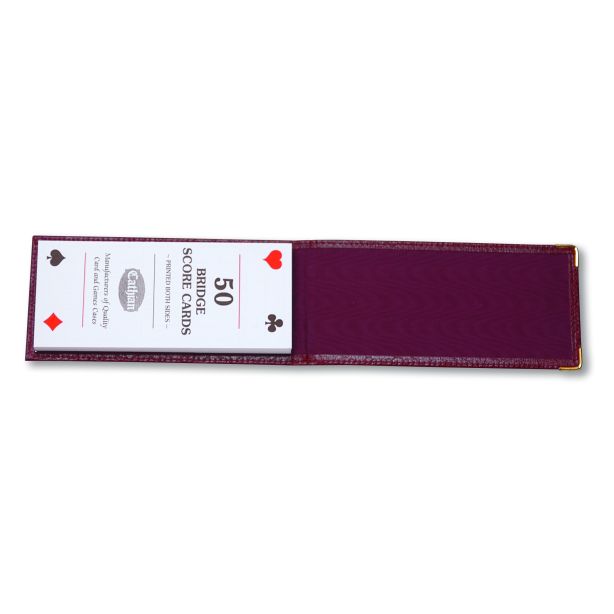 Montana Grain Leather Bridge Score Pad Holder, Burgundy