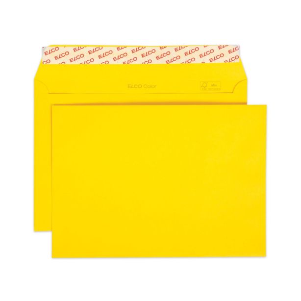 Elco Yellow Envelopes, C5 (229 x 162mm),  Peel & Seal, Pack of 25