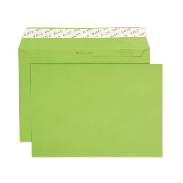 Elco Bright Green Envelopes, C5 (229 x 162mm),  Peel & Seal, Pack of 25