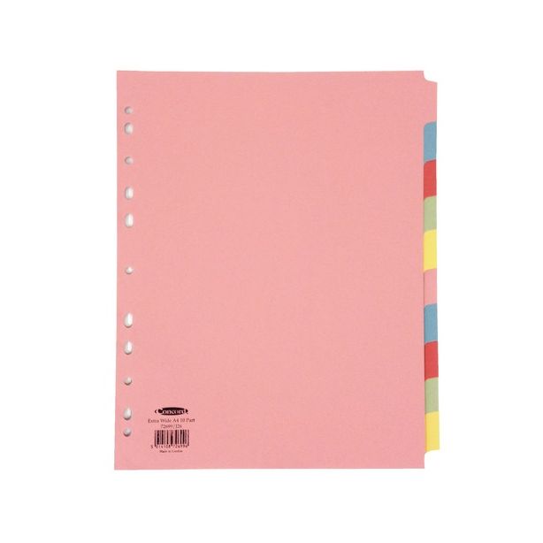 Concord 10 Part Subject Divider A4 Extra Wide 25 Set Multipack