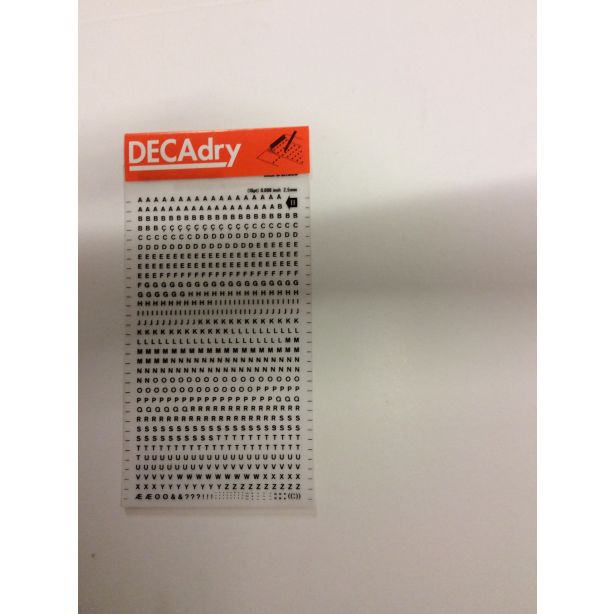 Decadry Transfers No11, 10pt, 2.5mm, 0.098inch, Black