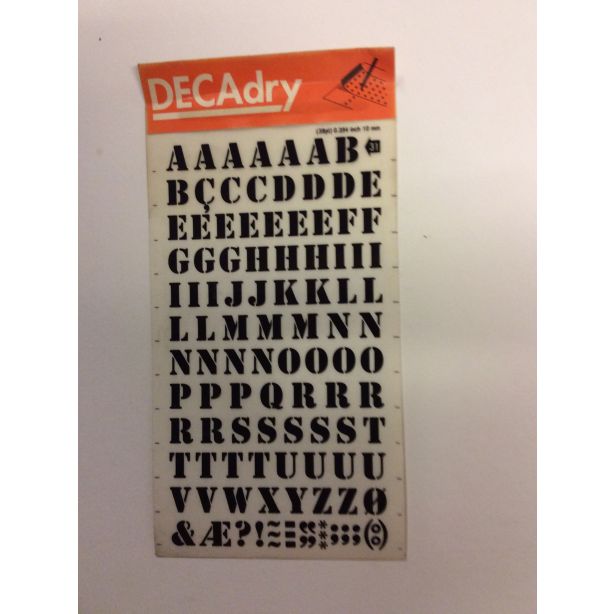 Decadry Transfers No31, 38pt, 10mm, 0.394inch, Black