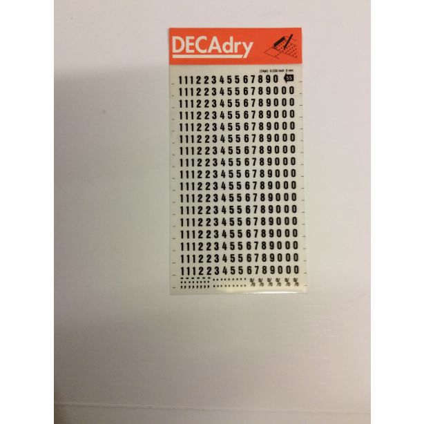 Decadry Transfers No55, 24pt, 6mm, 0.236inch, Black