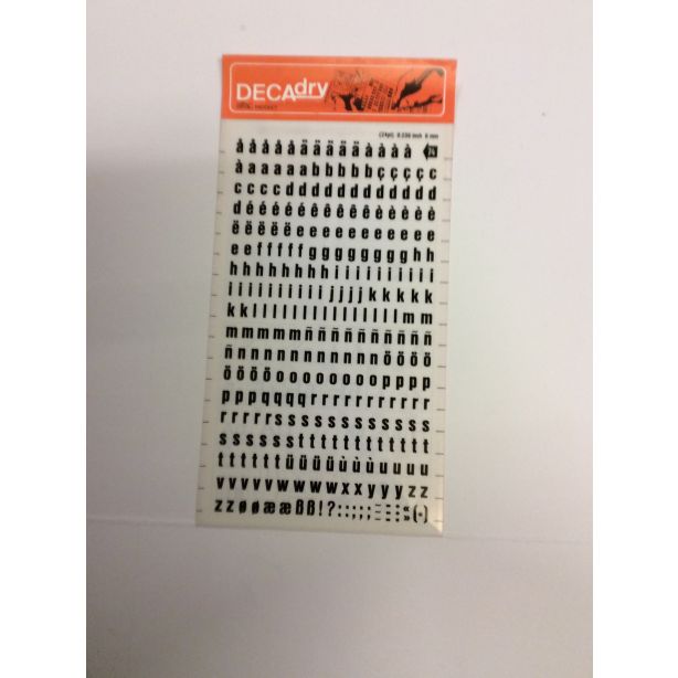 Decadry Transfers No74, 24pt, 6mm, 0.236inch, Black