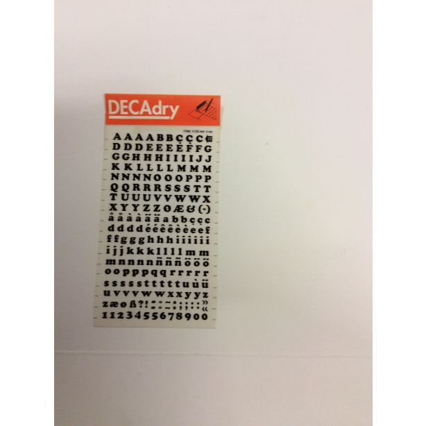 Decadry Transfers No77, 24pt, 6mm, 0.236inch, Black