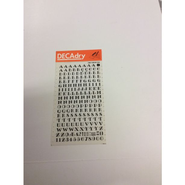 Decadry Transfers No81, 24pt, 6mm, 0.236inch, Black
