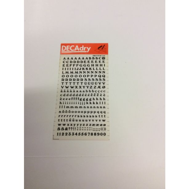 Decadry Transfers No82, 20pt, 5mm, 0.197inch, Black