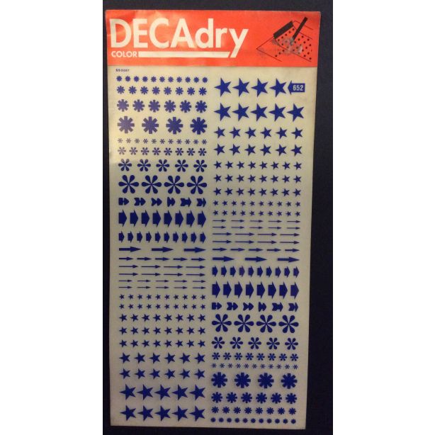 Decadry Super Transfers No652, Stars, Arrows & Asterisks, Blue