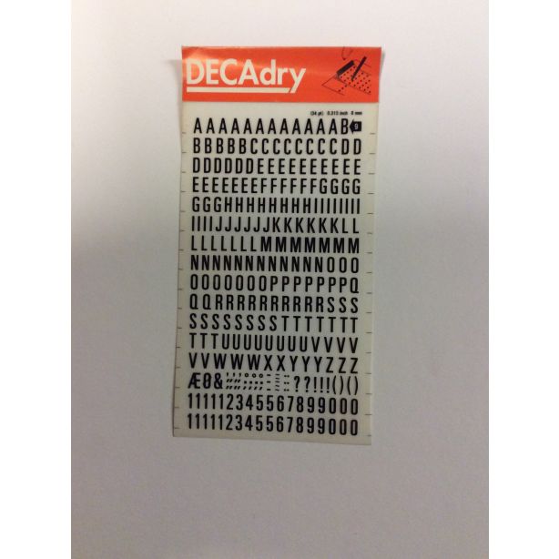 Decadry Transfers No9, 34pt, 8mm, 0.315inch, Black