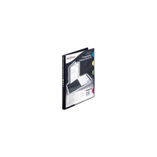 Snopake Eligo Display Book, A4, 20 Pocket (40 sides to view), Black