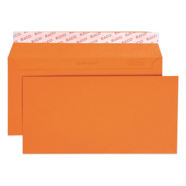 Elco Orange Envelopes, DL (229 x 114mm),  Peel & Seal, Pack of 25