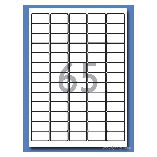 Decadry White Labels 38.1x21.2mm With Round Corners, Pack of 6500 labels