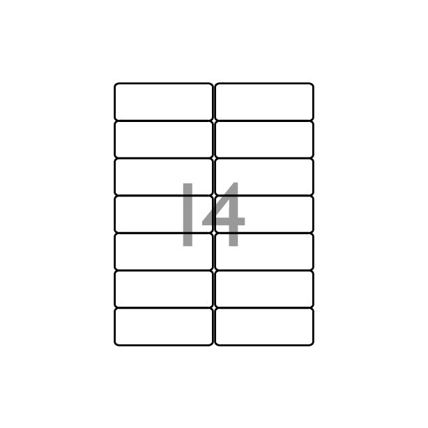 Decadry Labels, Sheet of 14 with Round Corners