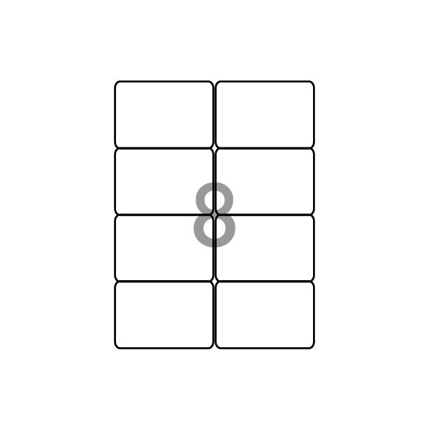 Decadry White Labels 99.1x67.7mm With Round Corners, Pack of 800 labels