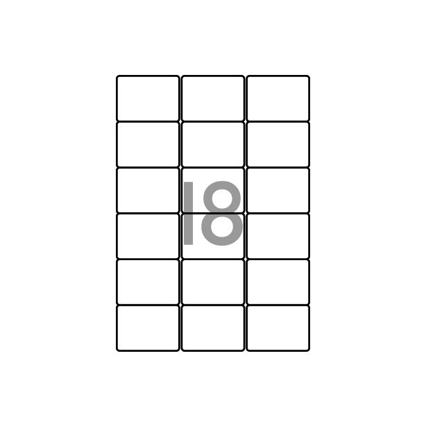 Decadry Labels, Sheet of 18 with Round Corners