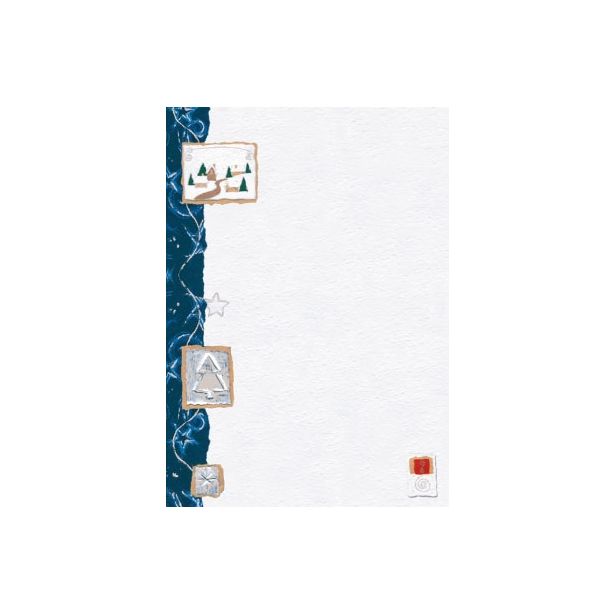 Decadry Silver Blue Christmas 90gm paper, A4, Pack of 50 sheets 