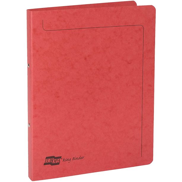 Europa Pressboard Ringbinder. 16mm. Heavyweight. Red. Pack of 10