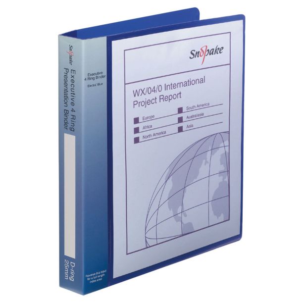 Snopake Executive 4 'D' Ring Presentation Binder A4 25mm, Electra Green