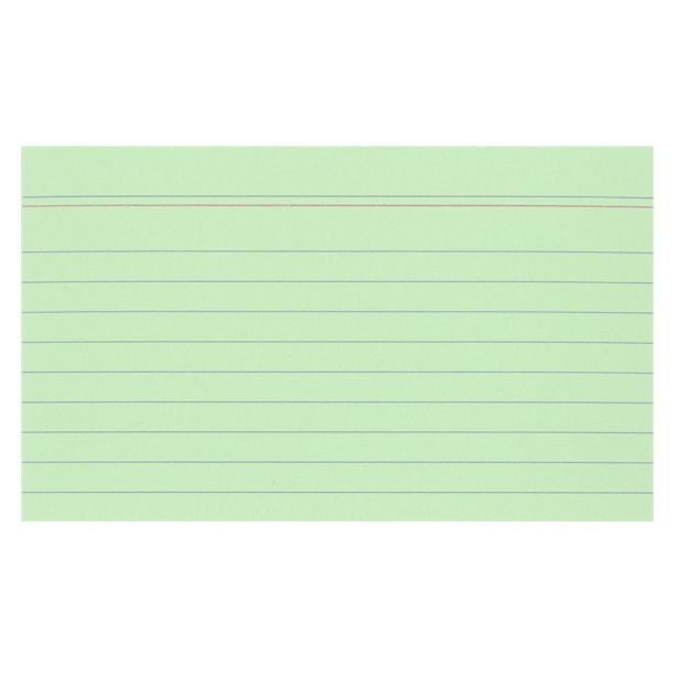 Exacompta Record Cards 125x200mm Green, Pack of 100 